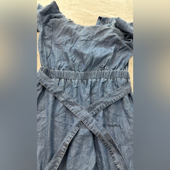 Cloth & Stone by Anthropologie Denim Blue Chambray Jumpsuit with Wide-Leg Design - Picture 15 of 16